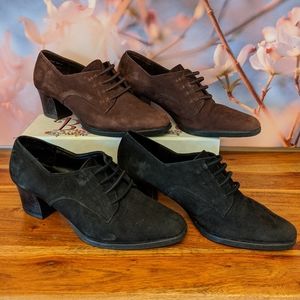 Air Twist Suede Ankle Boots, Brown and Black, Two